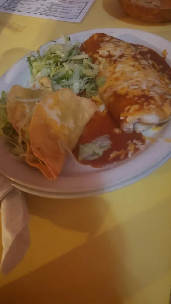Regular Burro Enchilada Style and Tacos